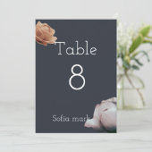 Stoffig donkerblauw minimaal tafelnummer (Staand voorkant)