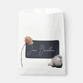 Stoffig donkerblauw minimale bloei bedankzakje (Voorkant)