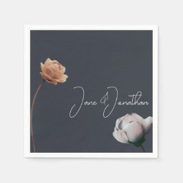 Stoffig donkerblauw minimale bloei servet