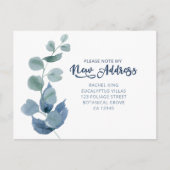 Stoffig eucalyptus Waterverf loof verplaatsen Aankondigingskaart (Voorkant)