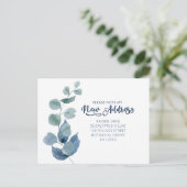 Stoffig eucalyptus Waterverf loof verplaatsen Aankondigingskaart (Staand voorkant)