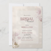 Stoffig gedempt roze bloemenfoto Vrijgezellenfeest Kaart (Voorkant)