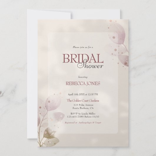 Stoffig gedempt roze bloemenfoto Vrijgezellenfeest Kaart (Voorkant)