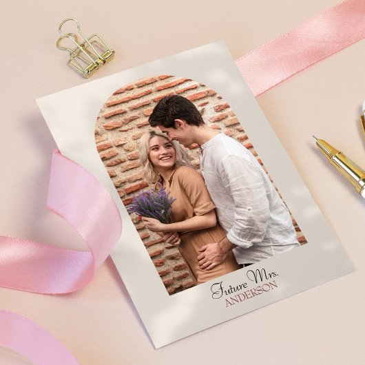 Stoffig gedempt roze bloemenfoto Vrijgezellenfeest Kaart