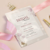 Stoffig gedempt roze bloemenfoto Vrijgezellenfeest Kaart