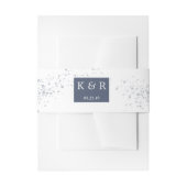 Stoffig Goud en Blauw Huwelijk Uitnodigingen Wikkel (Voorkant Voorbeeld)