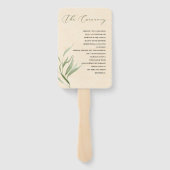 Stoffig groen blad beige ambachtelijk papier handwaaier (Achterkant)