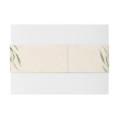 Stoffig groen blad beige papier uitnodigingen wikkel (Achterkant Voorbeeld)