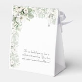 Stoffig groen bloemenbruiloftsfeest roos waterverf bedankdoosjes (Achterkant)