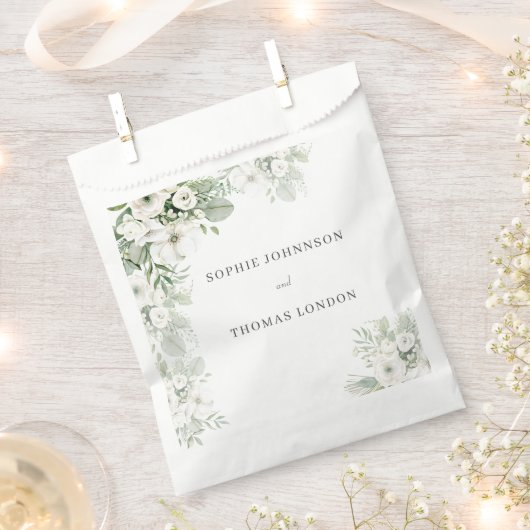 Stoffig groen bloemenbruiloftsfeest roos waterverf bedankzakje (Geknipt)