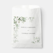 Stoffig groen bloemenbruiloftsfeest roos waterverf bedankzakje (Voorkant)