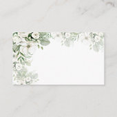 Stoffig groen bloemenbruiloftsfeest roos waterverf informatiekaartje (Achterkant)