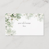 Stoffig groen bloemenbruiloftsfeest roos waterverf informatiekaartje (Voorkant)