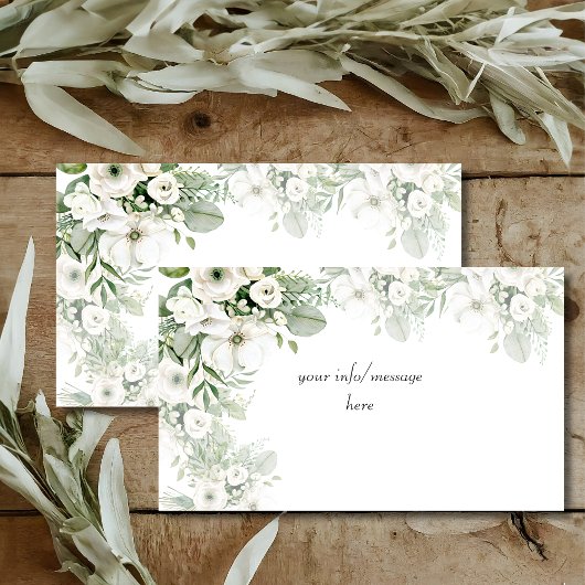 Stoffig groen bloemenbruiloftsfeest roos waterverf informatiekaartje