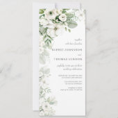 Stoffig groen bloemenbruiloftsfeest roos waterverf kaart (Voorkant)