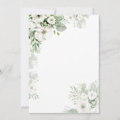 Stoffig groen bloemenbruiloftsfeest roos waterverf kaart (Achterkant)