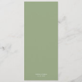 Stoffig groen bloemenbruiloftsfeest roos waterverf menu (Achterkant)