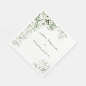 Stoffig groen bloemenbruiloftsfeest roos waterverf servet (Hoek)