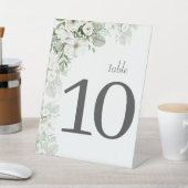 Stoffig groen bloemenroos waterverf trouwtafel reclamebord met voetstuk (Insitu)