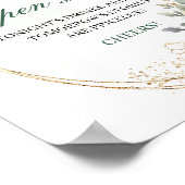 Stoffig groen botanisch open bar tafelbord sign poster (Hoek)