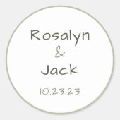 Stoffig groen Casual handschrift minimaal Ronde Sticker (Voorkant)