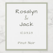 Stoffig groen Casual handschrift minimaal Wijn Etiket (Enkel label)