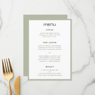Stoffig groen Casual handschrift minimalistisch mo Menu
