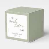 Stoffig groen Casual handschrift om te hebben & va Bedankdoosjes (Voorkant Zijde)