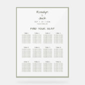 Stoffig Groen Casual Handschrift Zitting Grafiek Acryl Bord (Voorkant)