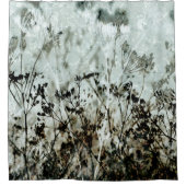 Stoffig Groen Donkerbruin Botanisch Koningin Anne  Douchegordijn (Voorkant)