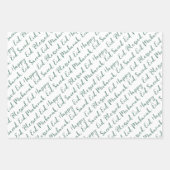 Stoffig Groen Eid Calligrafie Masjid Patroon Ontwe Inpakpapier Vel (Voorkant 2)
