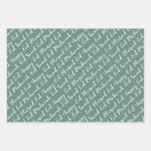 Stoffig Groen Eid Calligrafie Masjid Patroon Ontwe Inpakpapier Vel (Voorkant)