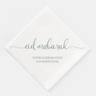 Stoffig Groen Eid Mubarak Kalligrafie Aangepast Servet