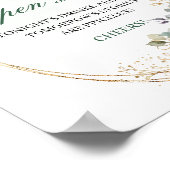 Stoffig groen gebladerte open bar tafel sign poster (Hoek)