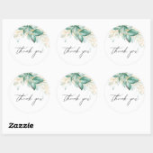 Stoffig groen goud eucalyptus groen dank u ronde sticker (Vel)