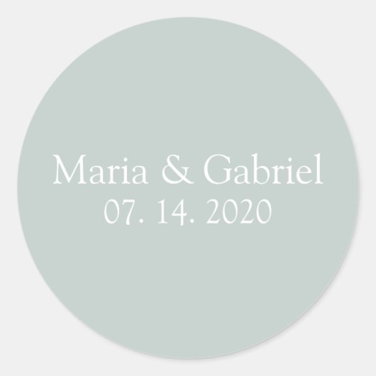 Stoffig groen grijs Gepersonaliseerd Ronde Sticker (Voorkant)