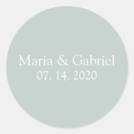 Stoffig groen grijs Gepersonaliseerd Ronde Sticker