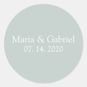 Stoffig groen grijs Gepersonaliseerd Ronde Sticker