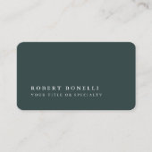 Stoffig Groen & Platinum Grijs Stijlvol Minimalist Visitekaartje (Voorkant)