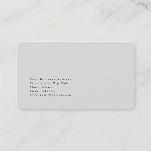 Stoffig Groen & Platinum Grijs Stijlvol Minimalist Visitekaartje (Achterkant)