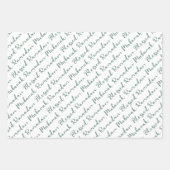 Stoffig groen ramadan kalligrafie masjid patroon inpakpapier vel (Voorkant 2)