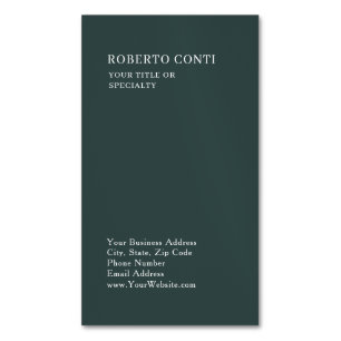 Stoffig groen uniek effen minimalistisch modern magnetisch visitekaartje