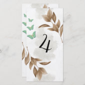 Stoffig groene blad en vlinder Tafel geen kaart (Voorkant / Achterkant)