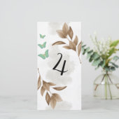 Stoffig groene blad en vlinder Tafel geen kaart (Staand voorkant)