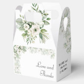 Stoffig groene bloemige roos waterverf bruiloft bedankdoosjes (Geopend)