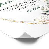 Stoffig groene Eucalyptus Open Bar Huwelijksbord Poster (Hoek)