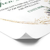 Stoffig groene Eucalyptus Open Bar Tafel Sign Poster (Hoek)