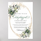 Stoffig groene gebladerte Onplugged Ceremonie Huwe Poster (Voorkant)