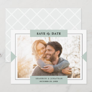 Stoffig groene moderne eenvoudige foto save the da date