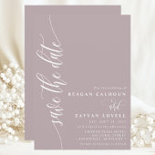 Stoffig Lavendel Eenvoudig Modern Schrift Bewaar D Save The Date